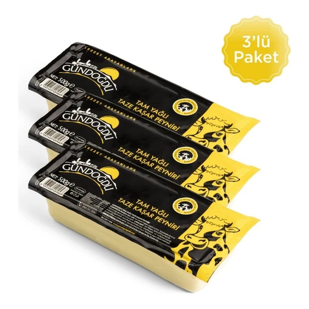 Gündoğdu Taze Kaşar Peyniri 3 x 500 gr