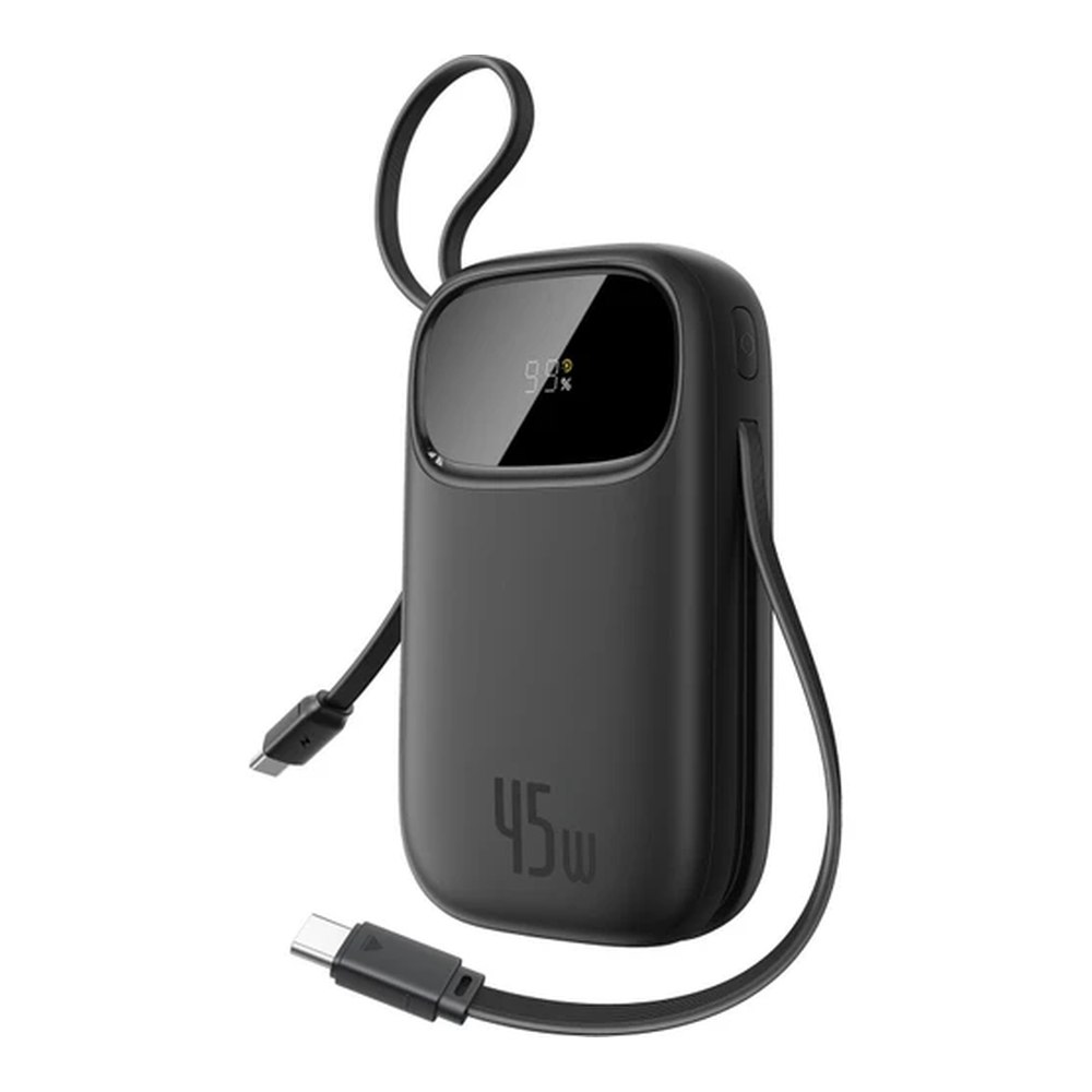 Baseus Enerfıll FC31 Super Hızlı Kendinden 2 Type-C Kablolu Usb-C 2 Çıkışlı 20000 Mah 45W Laptop Şarj Edebilen Powerbank - Siyah