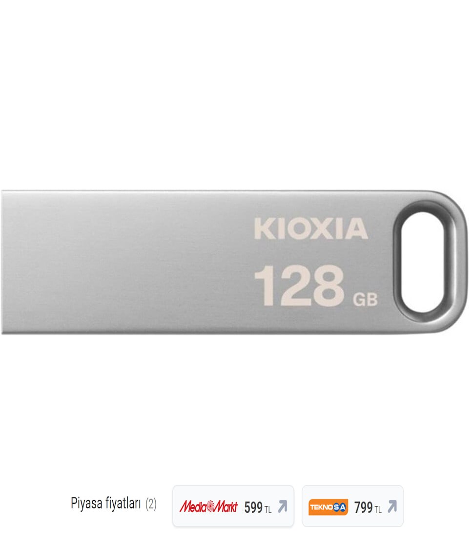 Kioxia 128GB U366 Metal Usb 3.2 Gen 1 Flash Bellek