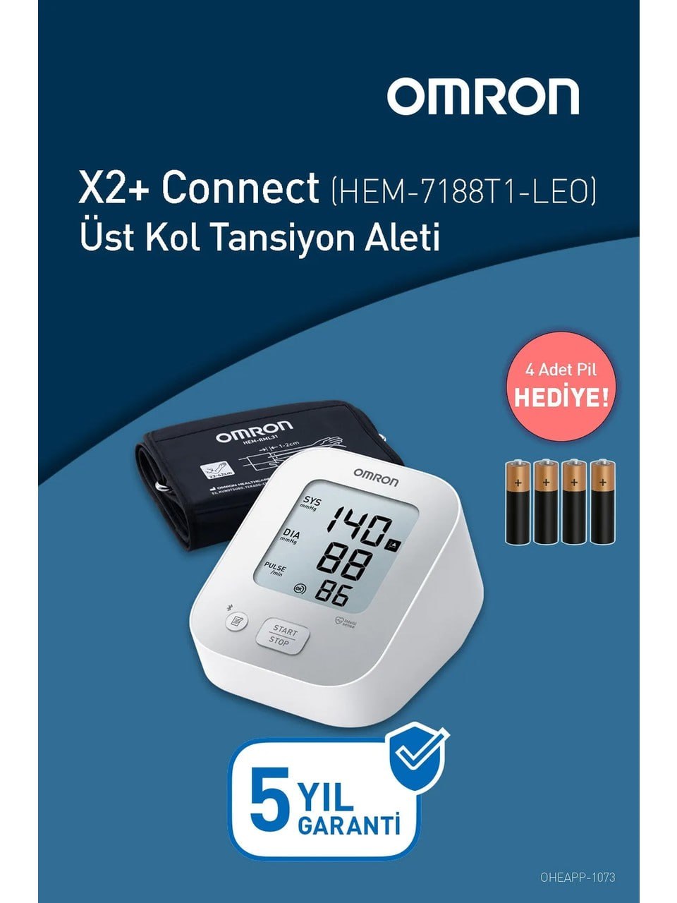 Omron X2+ Connect Üst Koldan Ölçer Dijital Tansiyon Aleti