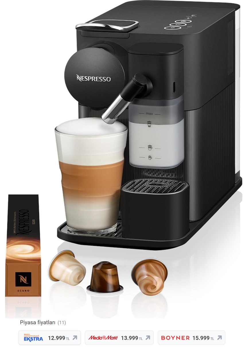 Nespresso F121 Latissima One Süt Çözümlü Kahve Makinesi,Siyah