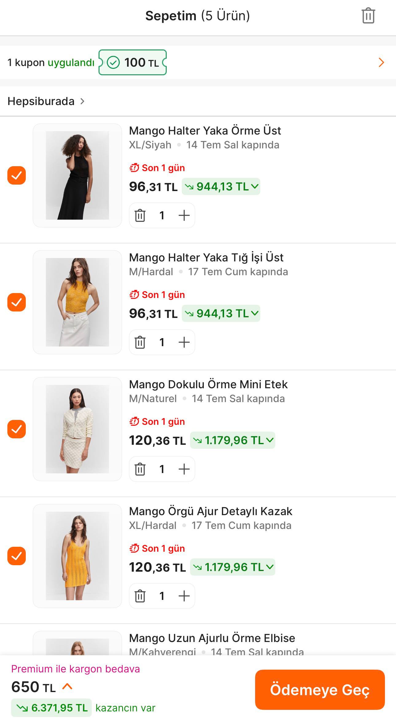 Premium'a Özel Mango 5 Adet Ürün