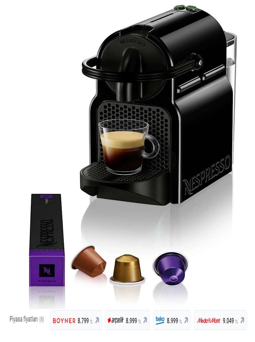 Nespresso İnissia D40 Kahve Makinesi,Siyah
