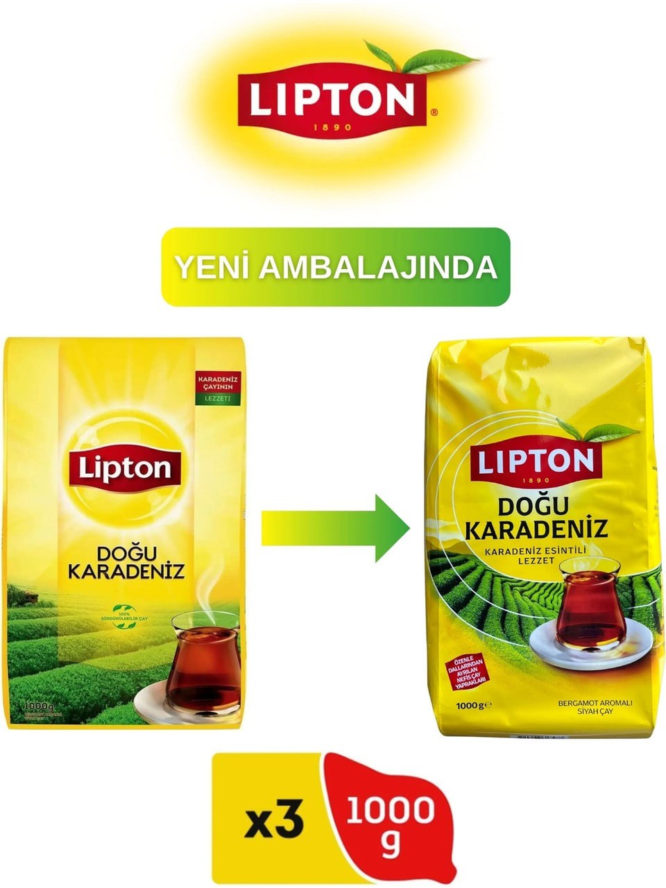 Lipton Doğu Karadeniz Dökme Çay 1000 gr x3 Siyah Çay Aromalı Kaliteli Doğal Yaprak Çay - 745 TL | Hepsiburada Fırsat